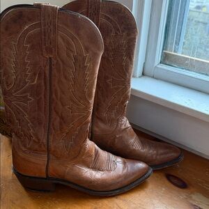 Lucchese Tan Leather Western Boots